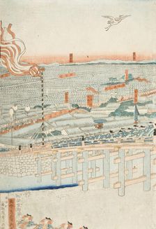 Lord Yoritomo Traveling to Kyoto in the First Year of Kenkyu Period (circa 1285) (image 3 of 3),1862 Creator: Sadahide Utagawa