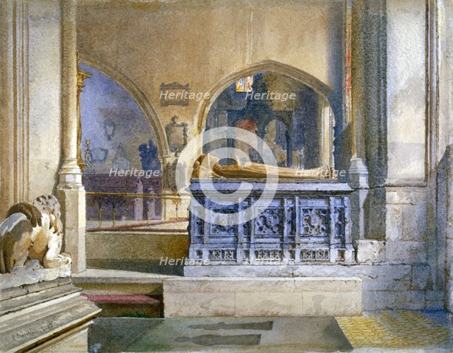 Lord and Lady Crosby's monument in St Helen's Church, Bishopsgate, City of London, 1883. Artist: John Crowther