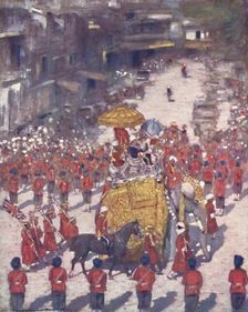 Lord and Lady Curzon entering Delhi 1903. Artist: Mortimer L Menpes