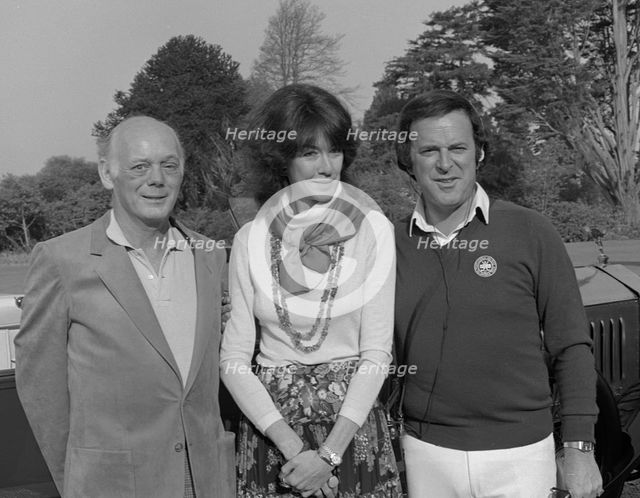 Lord and Lady Montagu with Terry Wogan at Beaulieu during live BBC broadcast. Creator: Unknown.