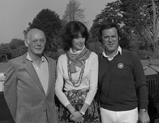 Lord and Lady Montagu with Terry Wogan at Beaulieu during live BBC broadcast. Creator: Unknown