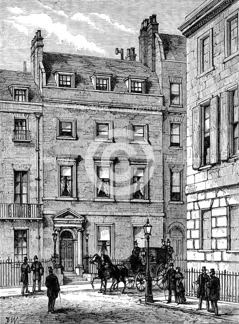 Lord Beaconsfield's house at 19, Curzon-Street, Mayfair, where he died, 1881. Creator: Unknown.