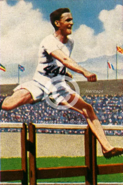 Lord Burghley, winner, 400m hurdles, 1928. Creator: Unknown.