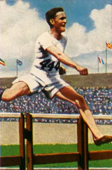 Lord Burghley, winner, 400m hurdles, 1928. Creator: Unknown