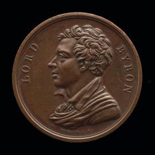 Lord Byron, 1788-1824, Poet [obverse], 1824. Creator: William Binfield