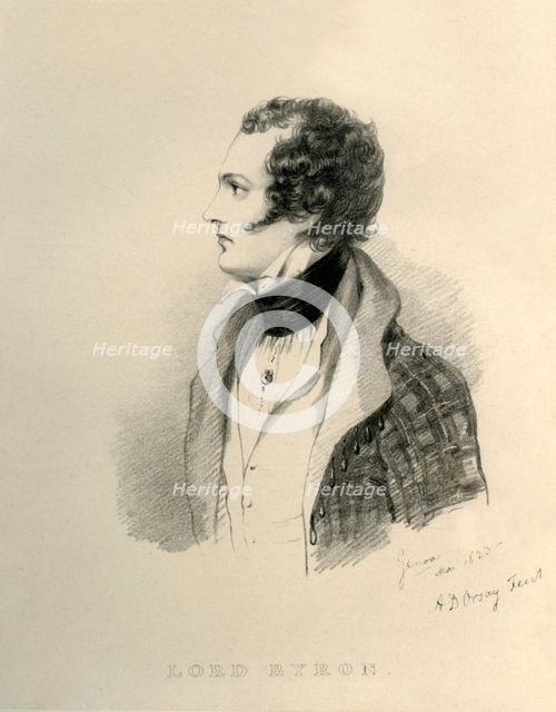 'Lord Byron', 1823. Creator: Richard James Lane.