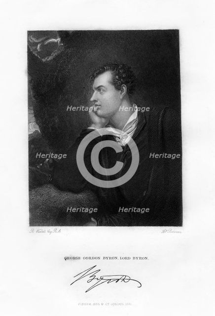 Lord Byron, Anglo-Scottish poet, c1813, (1831). Artist: H Robinson
