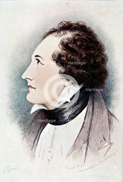 Lord Byron, Anglo-Scottish poet, early 19th century. Artist: Ernest Lloyd