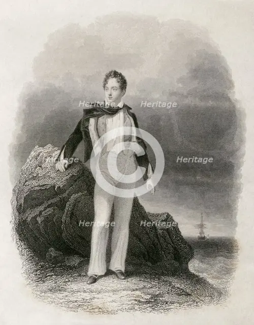 Lord Byron, English Romantic poet, 1809. Creator: E Finden.