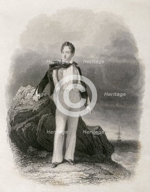 Lord Byron, English Romantic poet, 1809. Creator: E Finden.