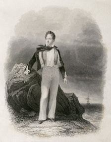 Lord Byron, English Romantic poet, 1809. Creator: E Finden