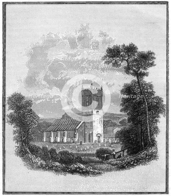Lord Byron's burial place, Hucknall Torkard church, Nottinghamshire, 1888. Artist: Unknown