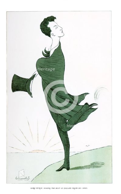 'Lord Byron, Shaking the Dust of England from his Shoes', 1904.Artist: Max Beerbohm
