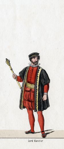 Lord Chancellor, costume design for Shakespeare's play, Henry VIII, 19th century