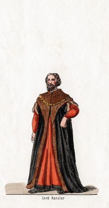 Lord Chancellor, costume design for Shakespeare's play, Henry VIII, 19th century
