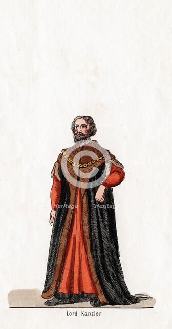 Lord Chancellor, costume design for Shakespeare's play, Henry VIII, 19th century. Artist: Unknown