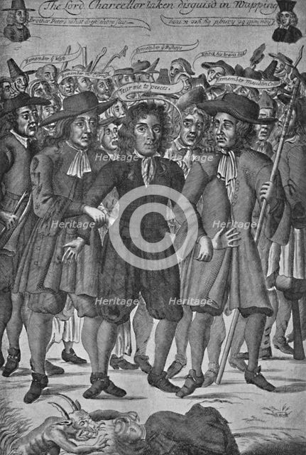 'Lord Chancellor Jeffreys Taken in Wapping', 1688, (1903). Artist: Unknown.