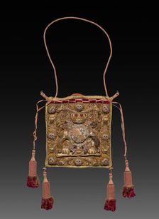 Lord Chancellor's Burse (Purse) with Royal Cypher and Coat of Arms of George III, 1700s. Creator: Unknown