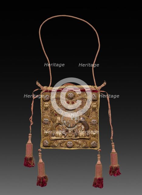 Lord Chancellor's Burse (Purse) with Royal Cypher and Coat of Arms of George III, 1700s. Creator: Unknown.