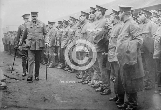 Lord Derby inspecting Dockers' Battalion, between c1910 and c1915. Creator: Bain News Service.