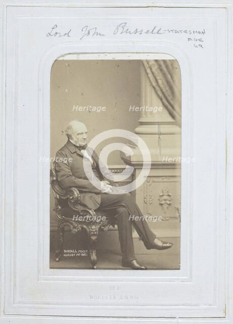 Lord John Russell, 1861. Creator: John Jabez Edwin Mayall.