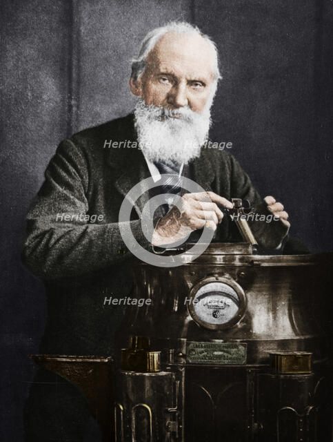 Lord Kelvin, Scottish mathematician and physicist, with his compass, 1902. Artist: James Craig Annan.
