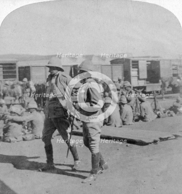 Lord Kitchener and General Pole-Carew at Pretoria rail station, South Africa, 5th June 1901.Artist: Underwood & Underwood