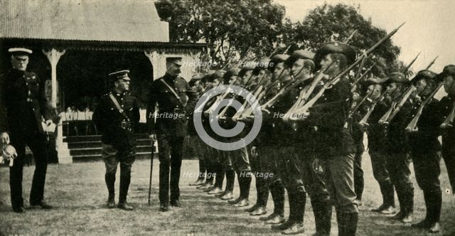 Lord Kitchener reviewing Australian cadets, First World War, c1914, (c1920).  Creator: Unknown.