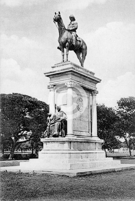 Lord Lansdowne statue, Red Road, Calcutta, India, early 20th century.Artist: Newman