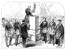 Lord Leigh laying the foundation-stone for the extension of the Queen's Hospital at Birmingham, 1871 Creator: Unknown