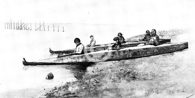 Lord Lonsdale’s travels in the Arctic regions of North America: a Bidarka voyage, Alaska..., 1890. Creator: Unknown.