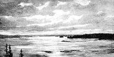 Lord Lonsdale’s travels in the Arctic regions of North America: view on the Mackenzie River, 1890. Creator: Unknown