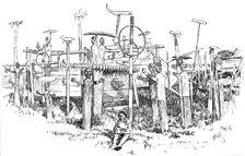 Lord Lonsdale’s travels in the Arctic regions: Esquimaux cemetery, Noumachock, Alaska, 1890. Creator: Unknown