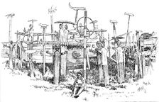 Lord Lonsdale’s travels in the Arctic regions: Esquimaux cemetery, Noumachock, Alaska, 1890. Creator: Unknown