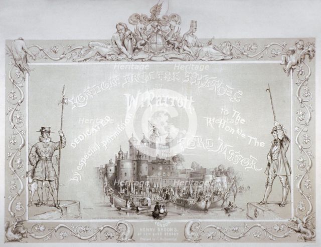 Lord Mayor Thomas Johnson and his entourage embarking from the Tower of London, 1840. Artist: William Parrott