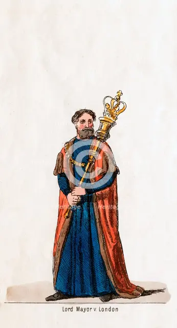 Lord Mayor of London, costume design for Shakespeare's play, Henry VIII, 19th century. Artist: Unknown