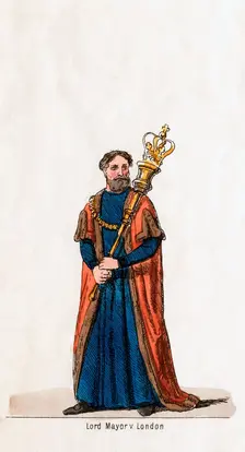 Lord Mayor of London, costume design for Shakespeare's play, Henry VIII, 19th century