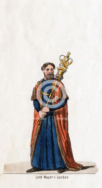 Lord Mayor of London, costume design for Shakespeare's play, Henry VIII, 19th century. Artist: Unknown