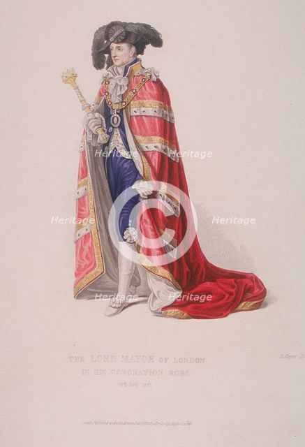Lord Mayor of London, John Thomas Thorp, dressed for a royal coronation, 1821. Artist: Henry Meyer