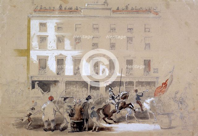 Lord Mayor's Show, Cornhill, London, 1849. Artist: Angelo Collen Hayter