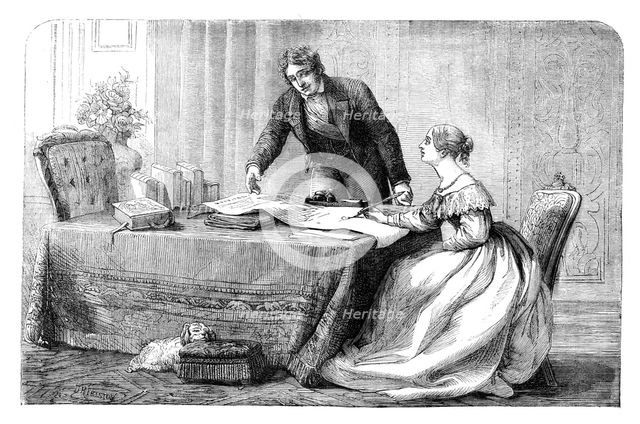 Lord Melbourne (1779-1848) instructing a young Queen Victoria 1819-1901), 1837 (c1895). Artist: Unknown