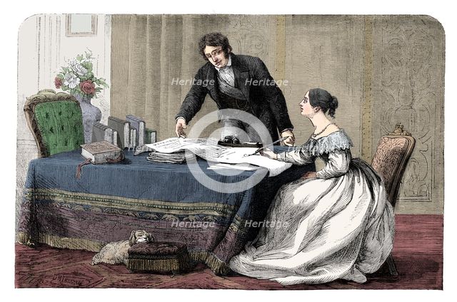 Lord Melbourne (1779-1848) instructing a young Queen Victoria 1819-1901), 1837 (c1895). Artist: Unknown.