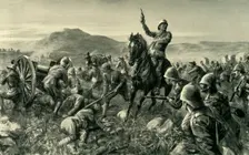 Lord Methuen Rallying His Broken Forces at Tweebosch 1902. Creator: Charles Mills Sheldon