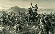 Lord Methuen Rallying His Broken Forces at Tweebosch 1902. Creator: Charles Mills Sheldon