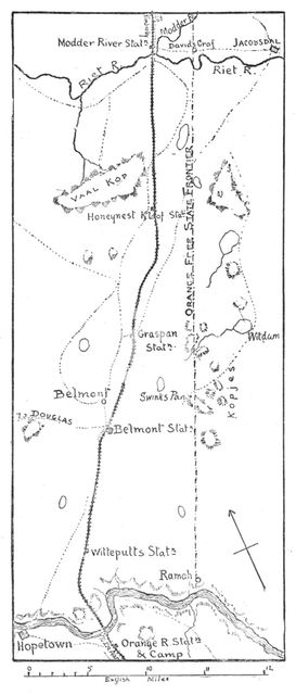 'Lord Methuen's Line of Advance to the Modder River', 1902. Artist: Unknown.