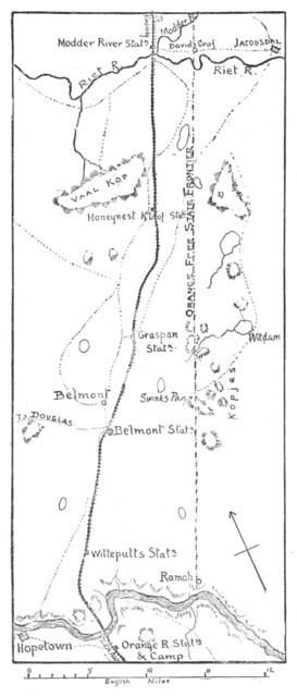 'Lord Methuen's Line of Advance to the Modder River', 1902. Artist: Unknown.
