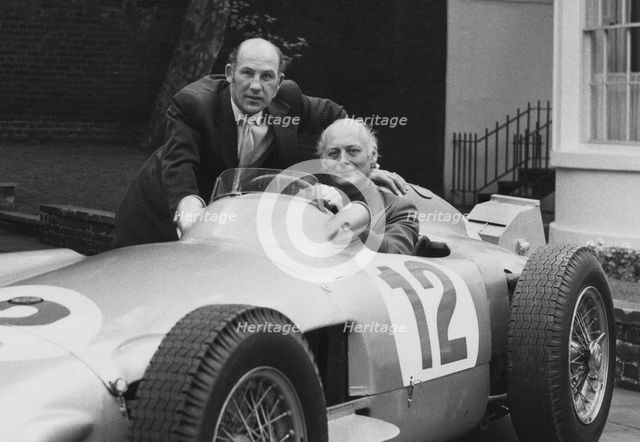 Lord Montagu in Mercedes W196 with Stirling Moss, early 1970's. Creator: Unknown.