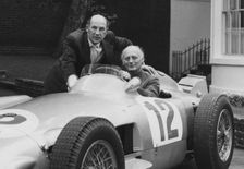 Lord Montagu in Mercedes W196 with Stirling Moss, early 1970's. Creator: Unknown