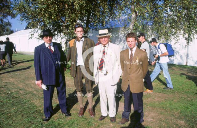 Lord Montagu, Jonathan Montagu and Justin Keen at 1998 Goodwood revival, Artist: Unknown.