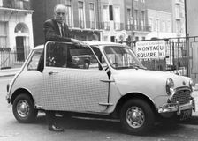 Lord Montagu with Mini in London, mid 1960's. Creator: Unknown
